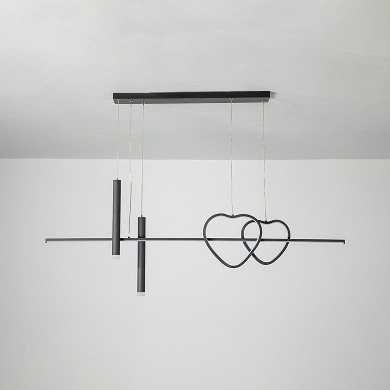 Cylinder Shape Island Lights Contemporary Style Metal 5 Light Island Lighting