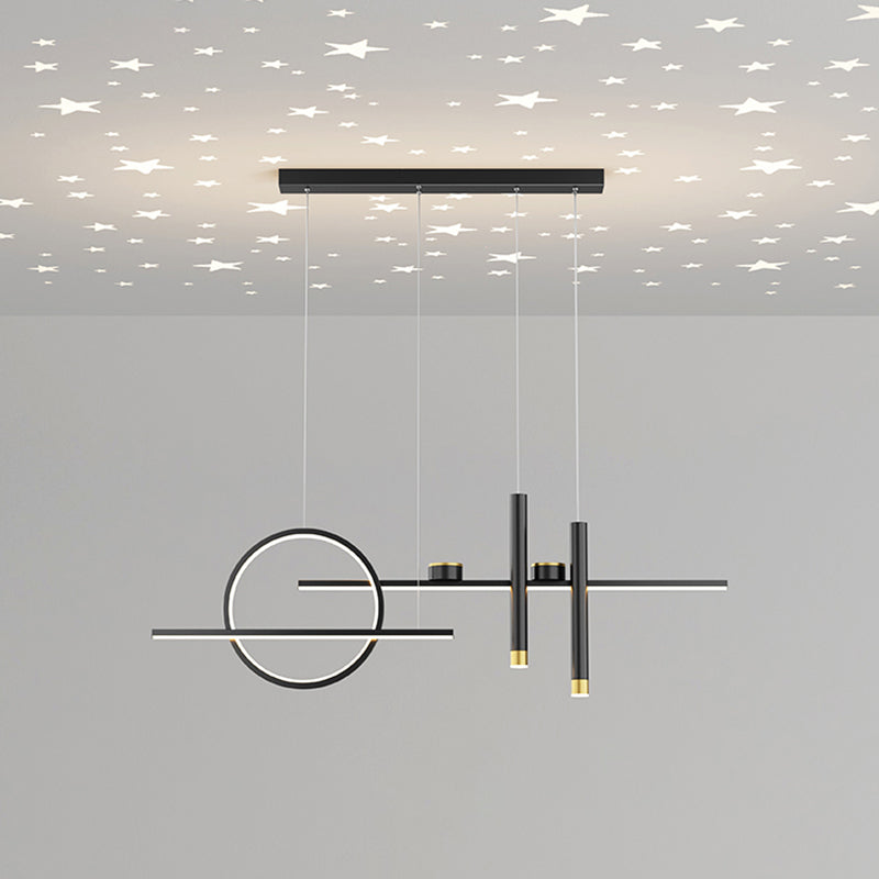 Cylinder Shape Island Lights Contemporary Style Metal 7 Light Island Lighting