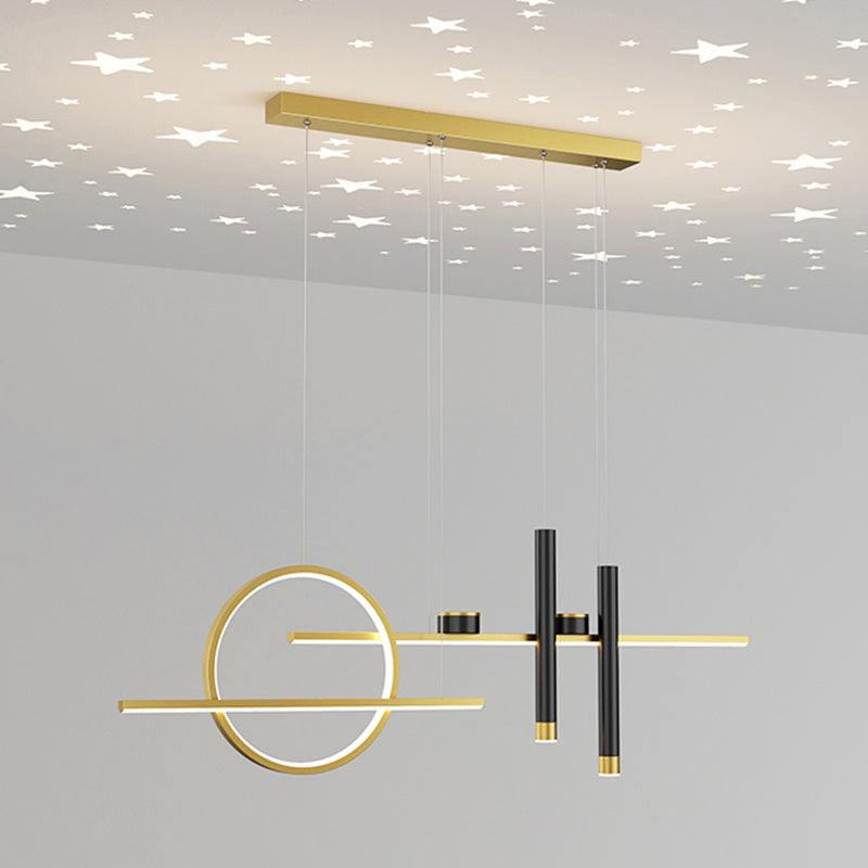 Cylinder Shape Island Lights Contemporary Style Metal 7 Light Island Lighting