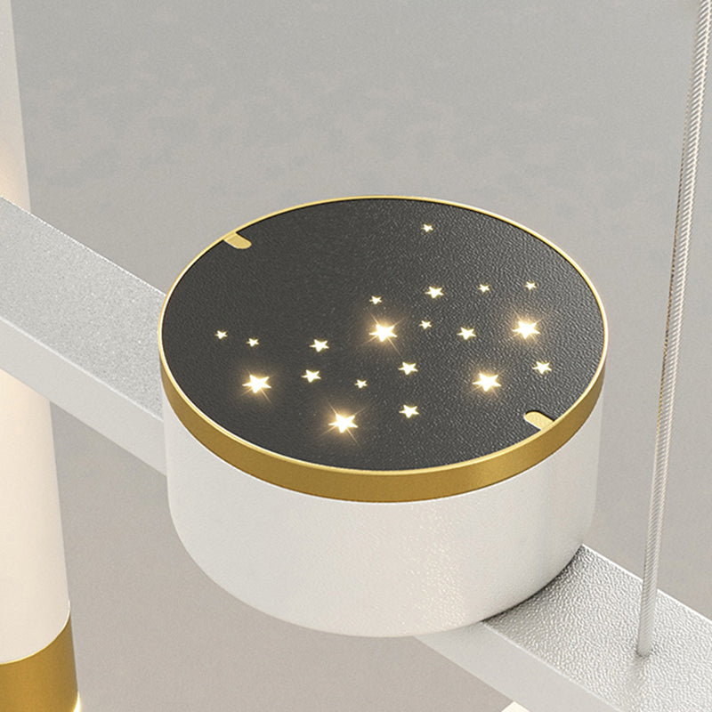 Cylinder Shape Island Lights Contemporary Style Metal 7 Light Island Lighting