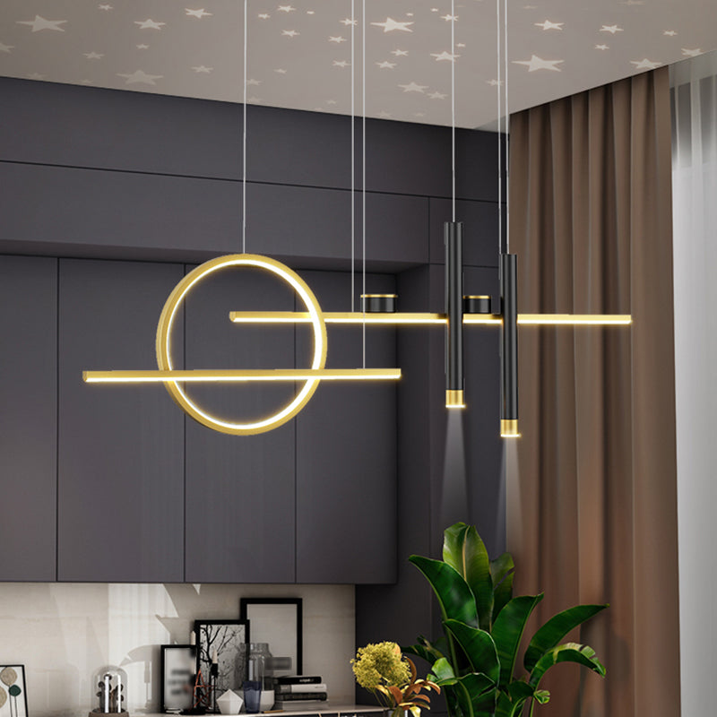 Cylinder Shape Island Lights Contemporary Style Metal 7 Light Island Lighting