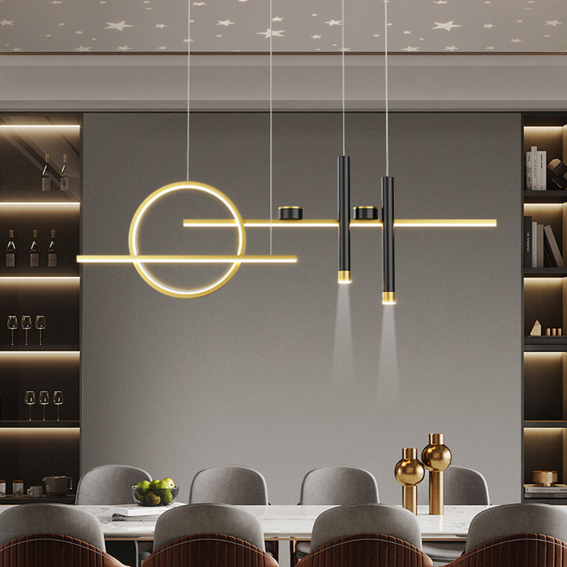 Cylinder Shape Island Lights Contemporary Style Metal 7 Light Island Lighting