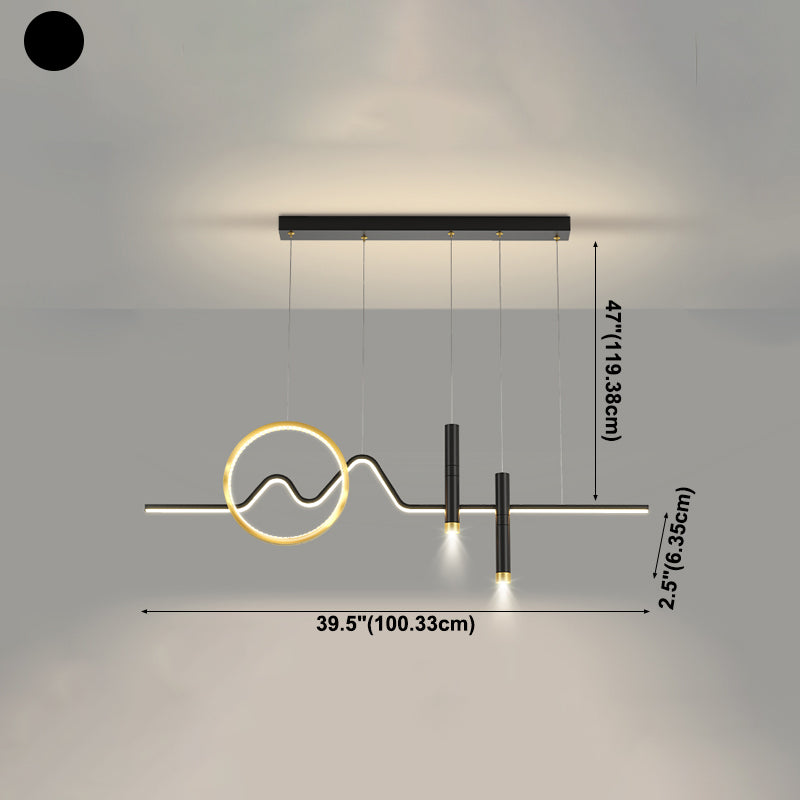 Cylinder Shape Island Lights Contemporary Style Metal Island Lighting