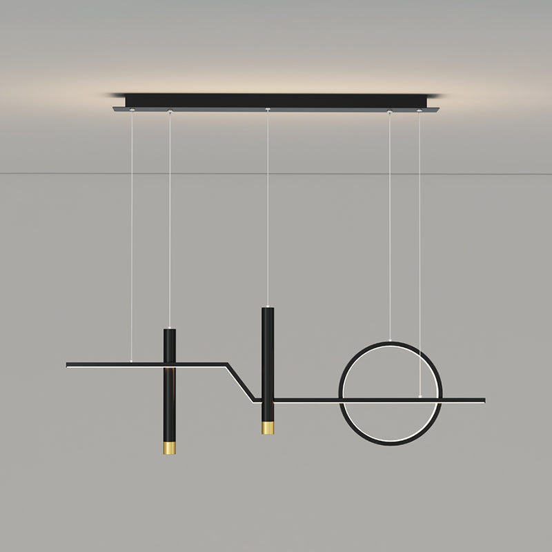 Cylinder Shape Island Lights Modern Style Metal 4 Light Island Lighting