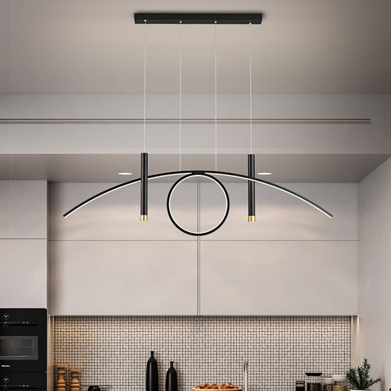 Linear Shape Island Lights Modern Style Metal 4-Light Island Lighting