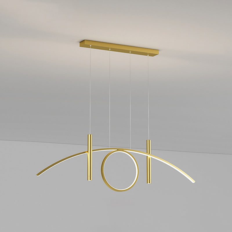 Linear Shape Island Lights Modern Style Metal 4-Light Island Lighting