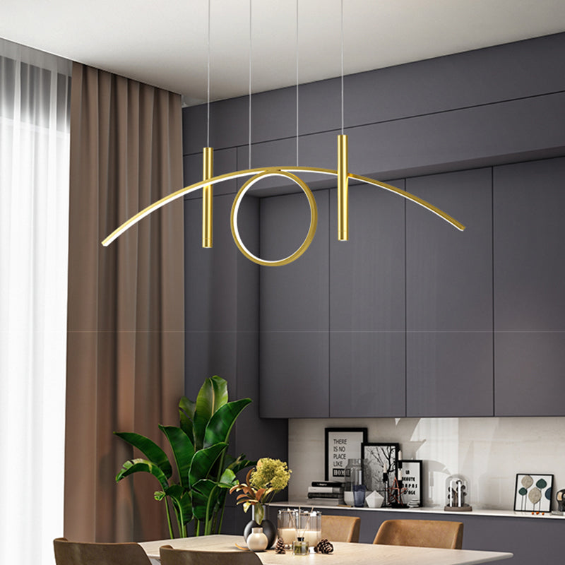 Linear Shape Island Lights Modern Style Metal 4-Light Island Lighting