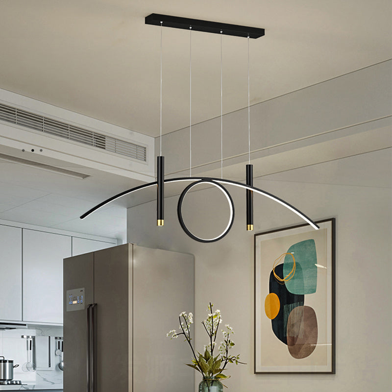 Linear Shape Island Lights Modern Style Metal 4-Light Island Lighting