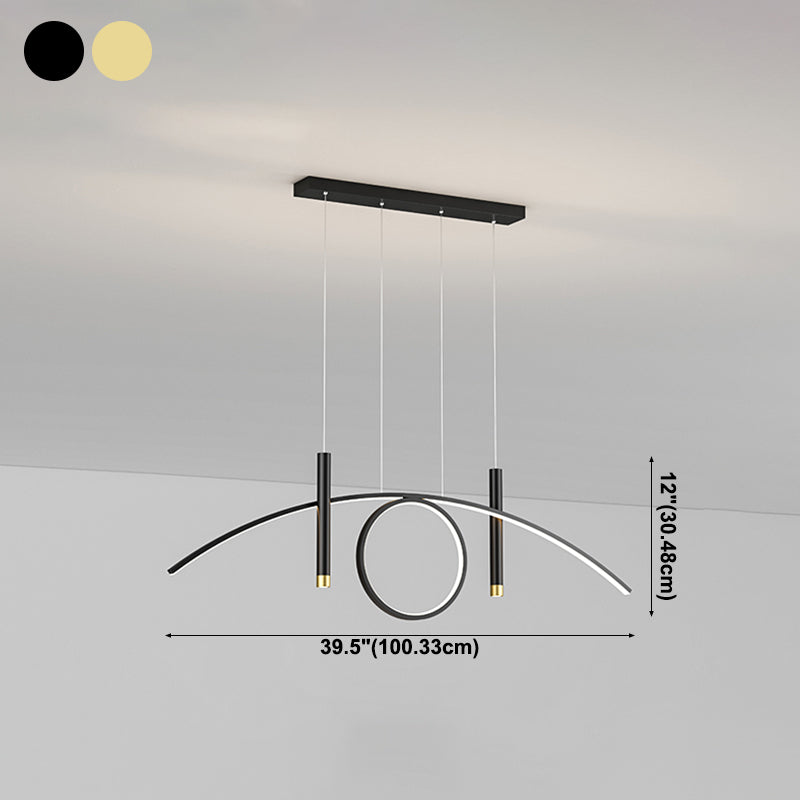 Linear Shape Island Lights Modern Style Metal 4-Light Island Lighting