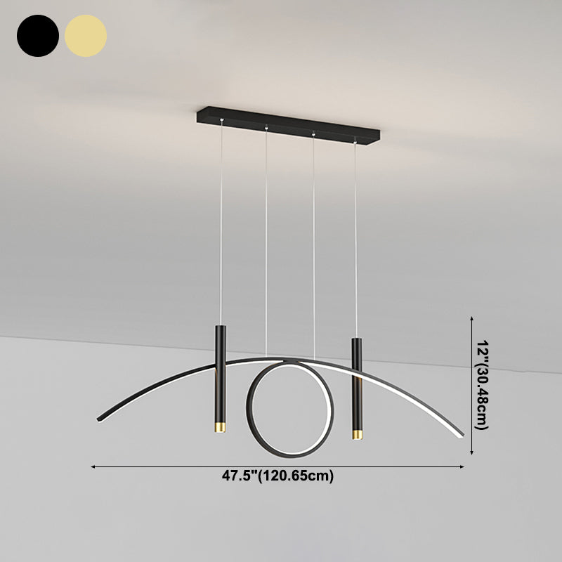 Linear Shape Island Lights Modern Style Metal 4-Light Island Lighting