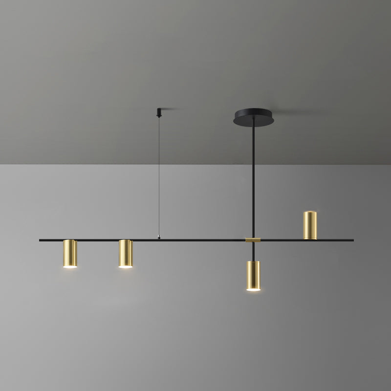 Linear Cylinder Lighting Fixtures Contemporary Metal Island Pendants for Kitchen