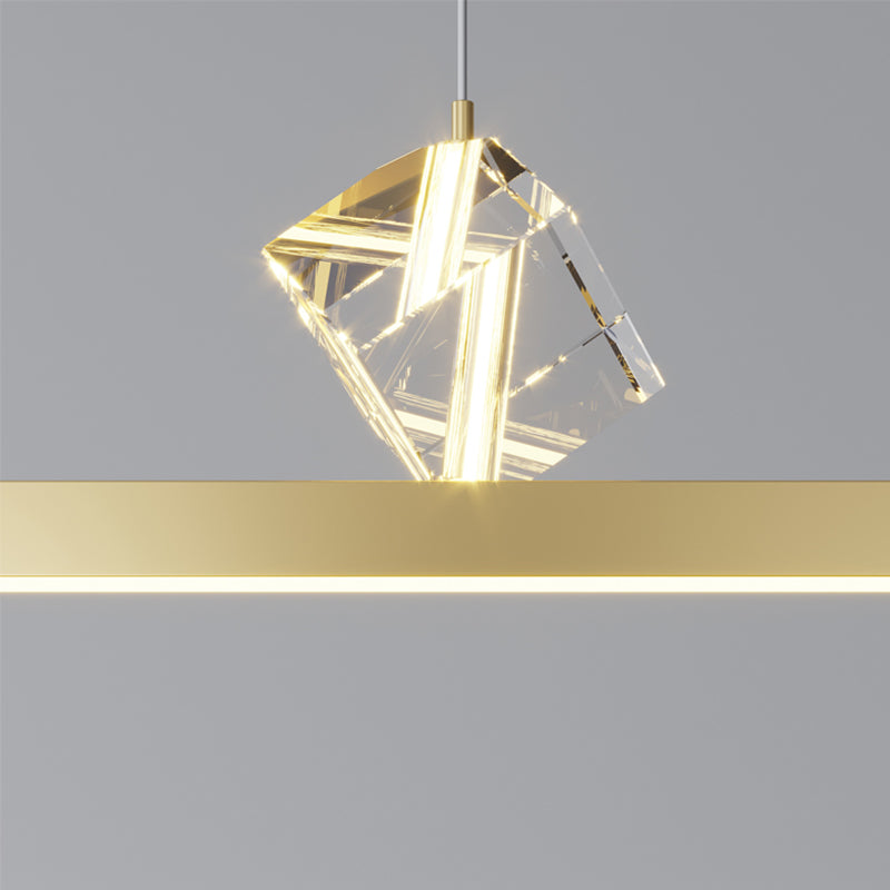 1 Light Linear Island Lighting Fixtures Contemporary Metal Island Pendants for Dining Room