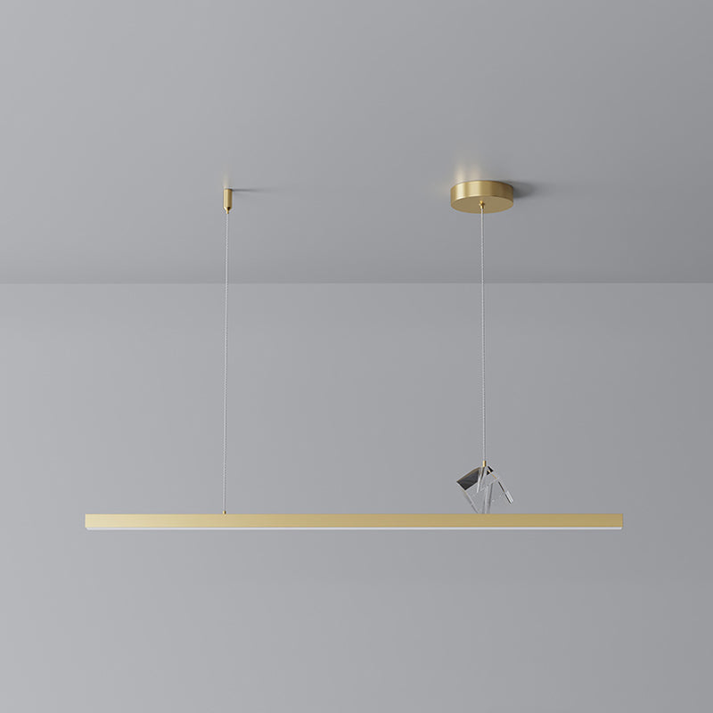 1 Light Linear Island Lighting Fixtures Contemporary Metal Island Pendants for Dining Room