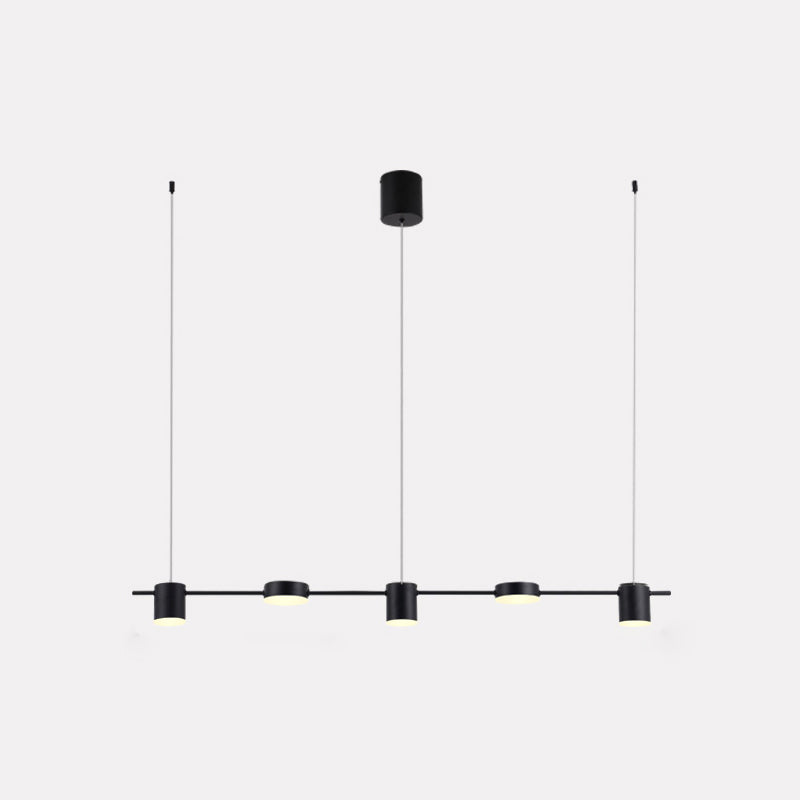 Cylinder Island Lighting Fixtures Contemporary Metal Island Chandelier Lights for Kitchen