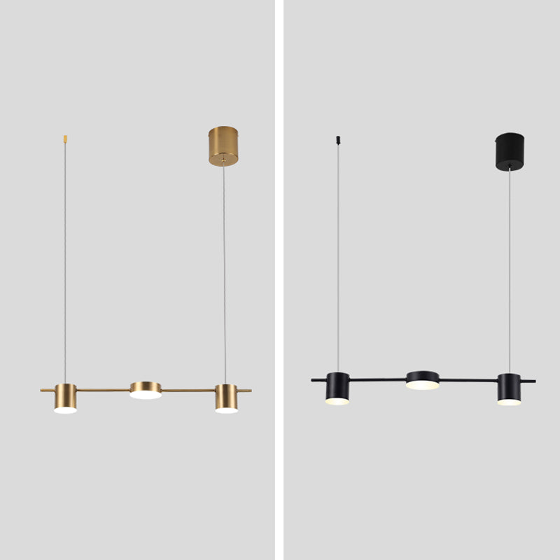 Cylinder Island Lighting Fixtures Contemporary Metal Island Chandelier Lights for Kitchen