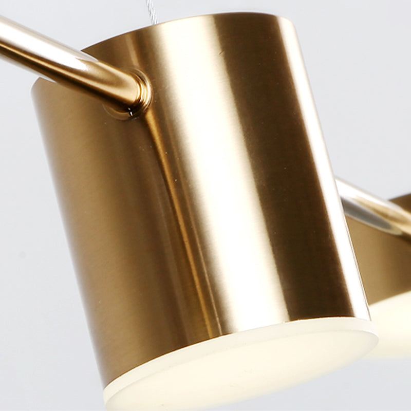 Cylinder Island Lighting Fixtures Contemporary Metal Island Chandelier Lights for Kitchen