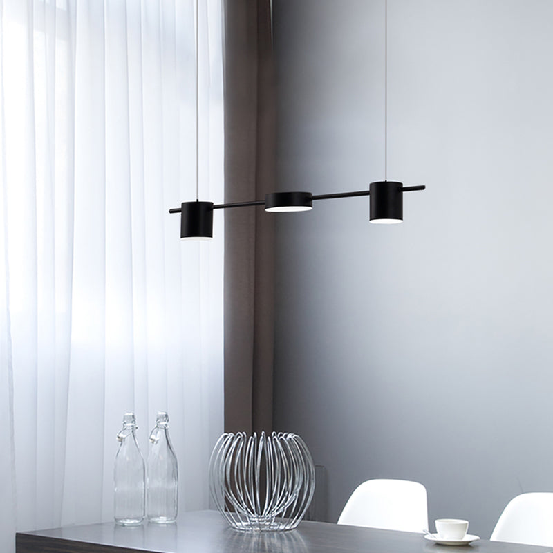 Cylinder Island Lighting Fixtures Contemporary Metal Island Chandelier Lights for Kitchen