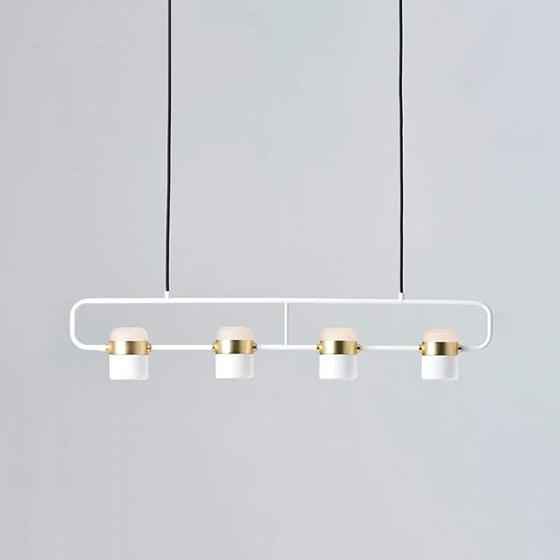Cylinder Island Lighting Contemporary Metal Island Chandelier Lights for Kitchen