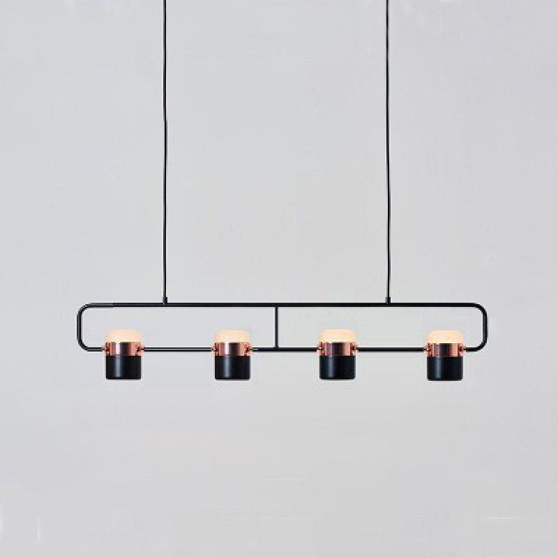 Cylinder Island Lighting Contemporary Metal Island Chandelier Lights for Kitchen