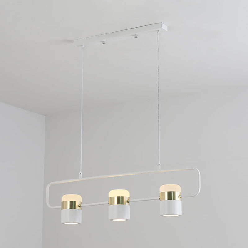 Cylinder Island Lighting Contemporary Metal Island Chandelier Lights for Kitchen