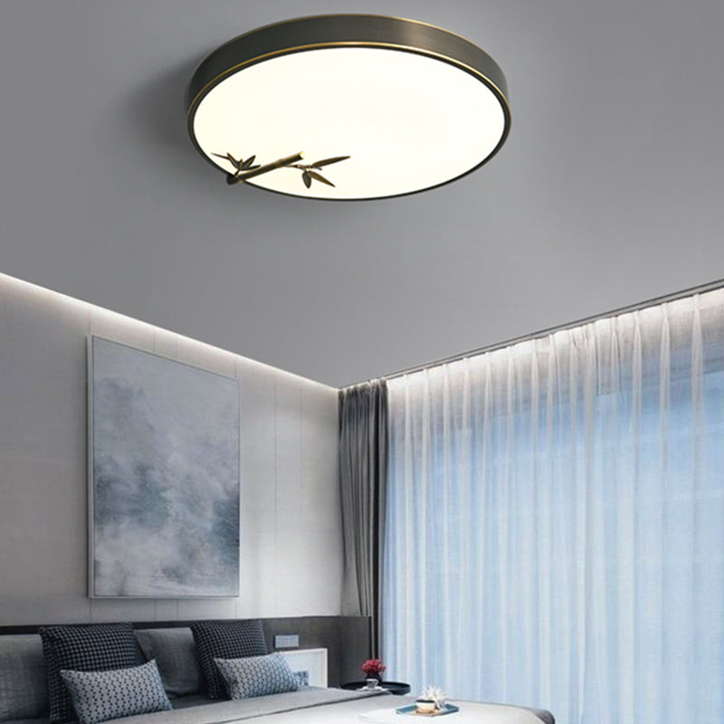 Lampe encastrée de forme ronde en métal moderne, plafonnier à 1 lumière