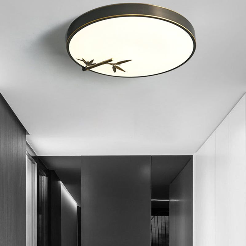 Lampe encastrée de forme ronde en métal moderne, plafonnier à 1 lumière