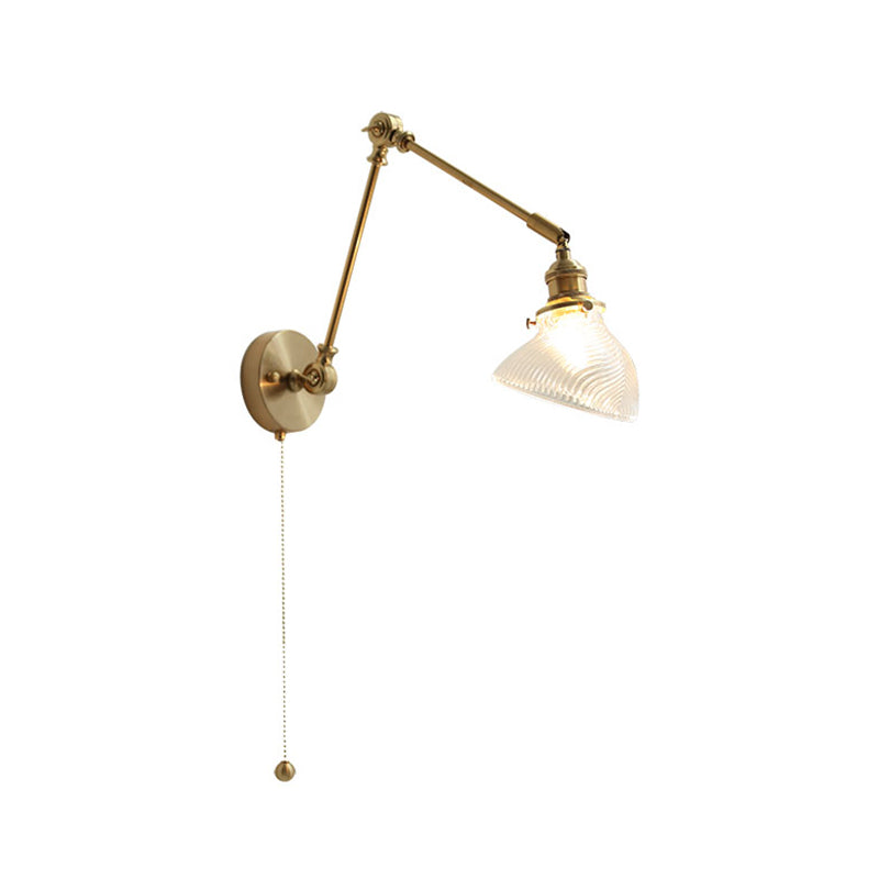 Geometric Metal Wall Light Modern Style 1 Light Wall Mount Light Fixture in Brass