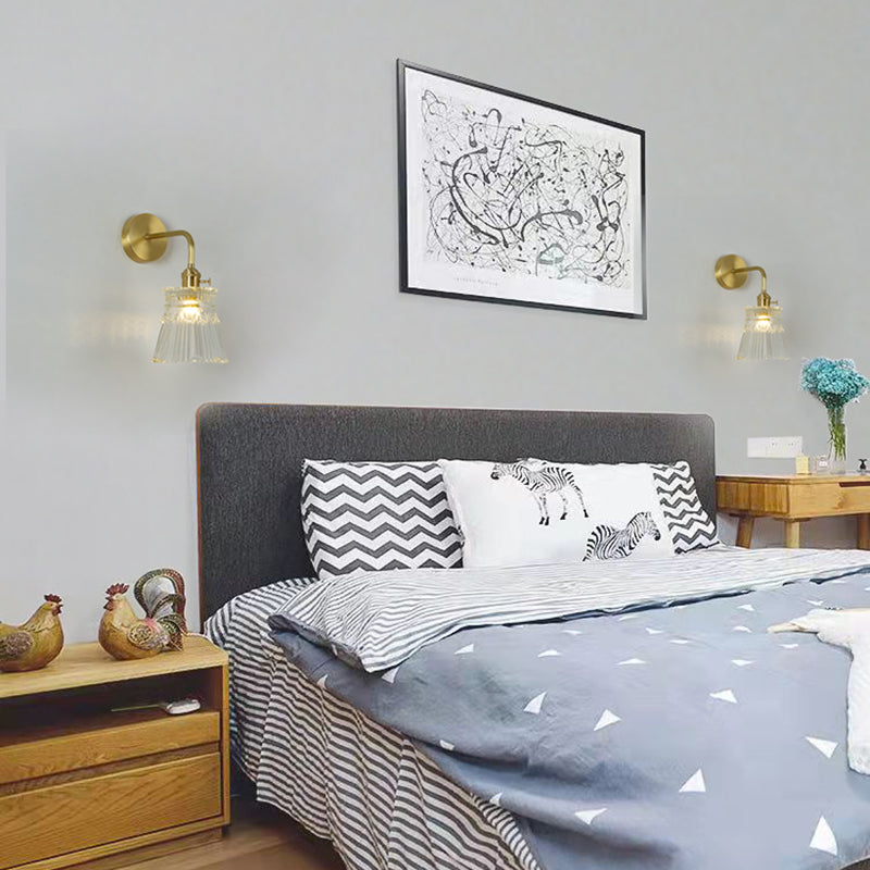 Geometrische Glas Wandleuchte moderne Stil 1 Lichtwandhalterung Leuchte in Gold