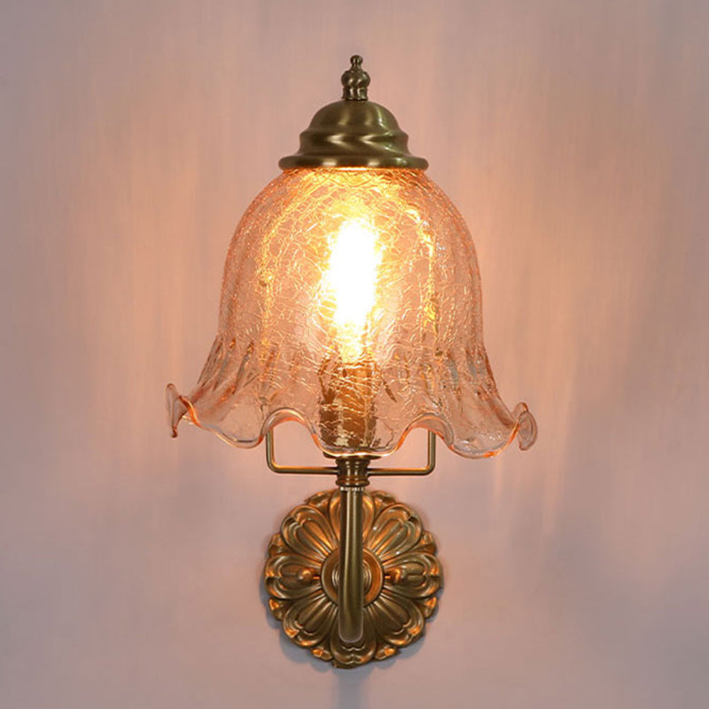 Luz de pared de vidrio de forma única lámpara de montaje de pared simple moderna en latón en latón