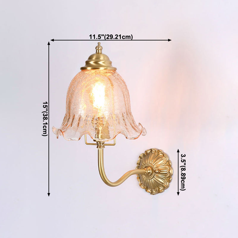 Luz de pared de vidrio de forma única lámpara de montaje de pared simple moderna en latón en latón