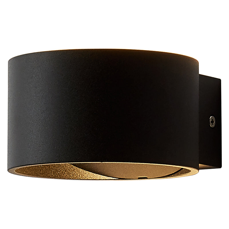 Half Cylinder Metal Wall Light Modern Style 2 Lights Wall Mounted Light Fixture