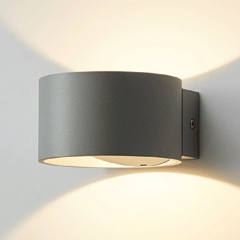 Half Cylinder Metal Wall Light Modern Style 2 Lights Wall Mounted Light Fixture