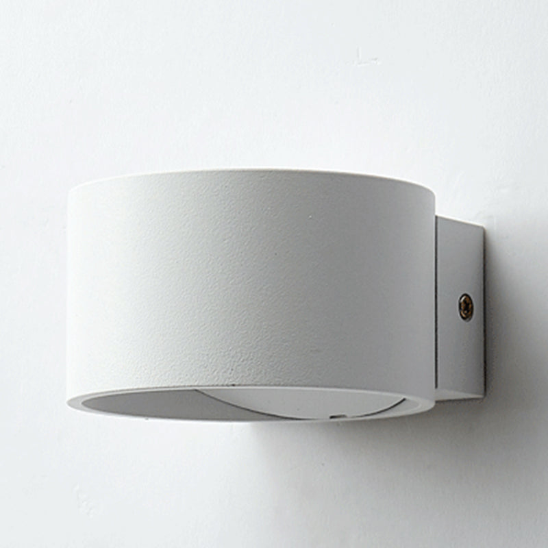 Half Cylinder Metal Wall Light Modern Style 2 Lights Wall Mounted Light Fixture