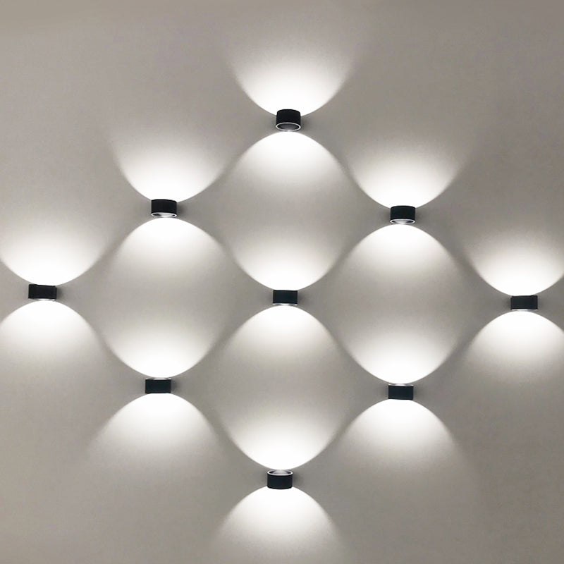 Half Cylinder Metal Wall Light Modern Style 2 Lights Wall Mounted Light Fixture