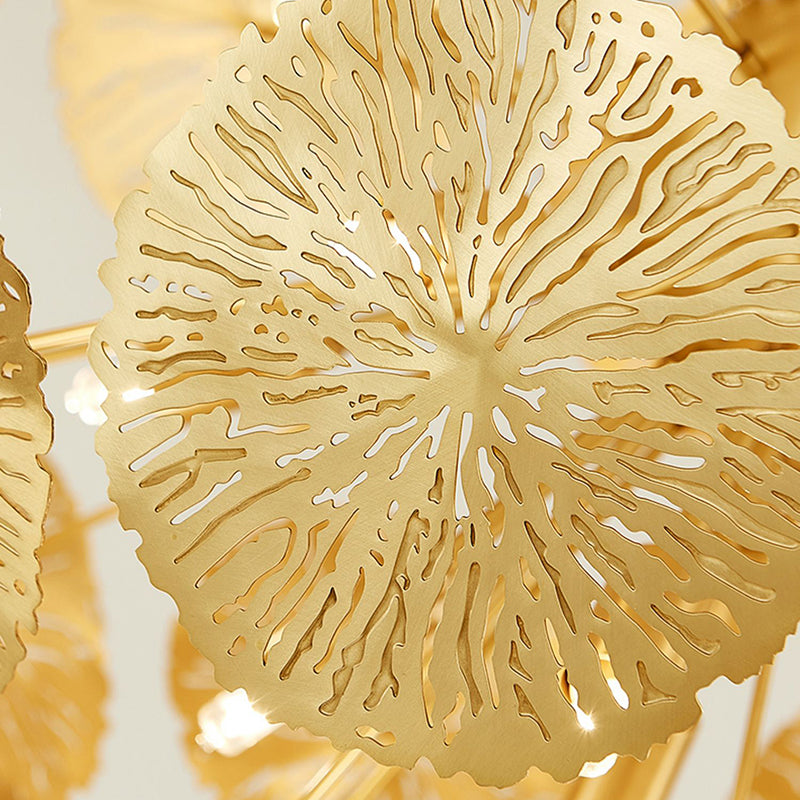 Luz de pared de metal de forma única Luz de pared de múltiples luces de estilo moderno en oro