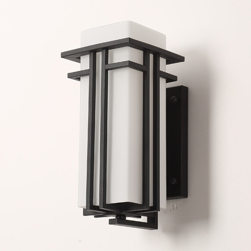 Luz de pared de vidrio de forma cuadrada estilo moderno 1 lámpara de montaje de pared ligera en negro