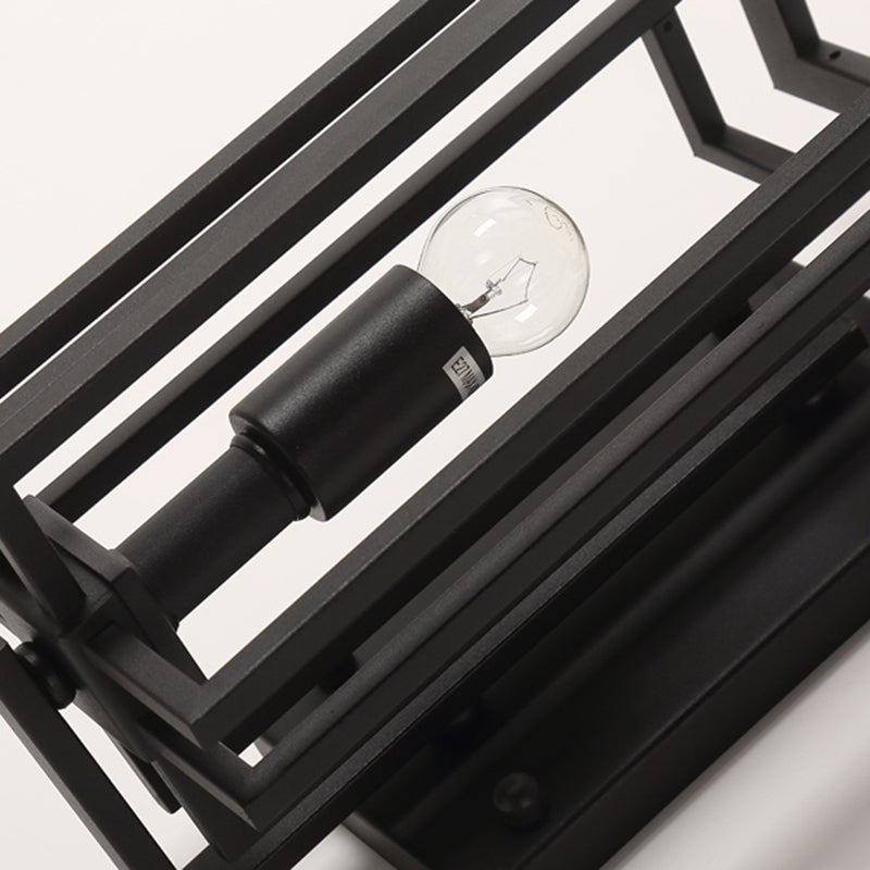 Luz de pared de vidrio de forma cuadrada estilo moderno 1 lámpara de montaje de pared ligera en negro