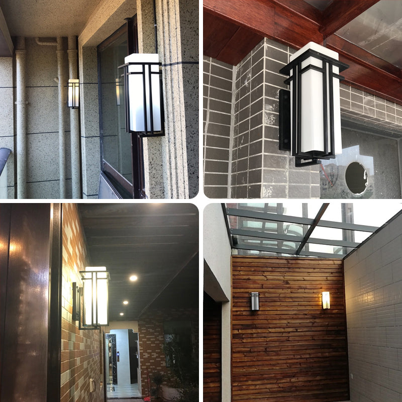 Luz de pared de vidrio de forma cuadrada estilo moderno 1 lámpara de montaje de pared ligera en negro