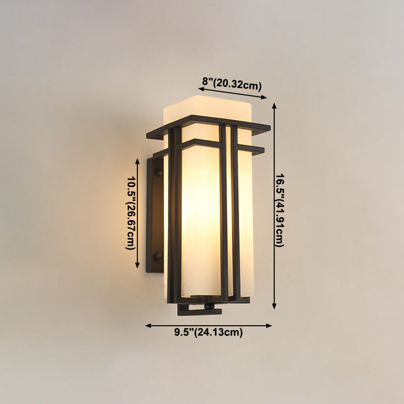 Luz de pared de vidrio de forma cuadrada estilo moderno 1 lámpara de montaje de pared ligera en negro