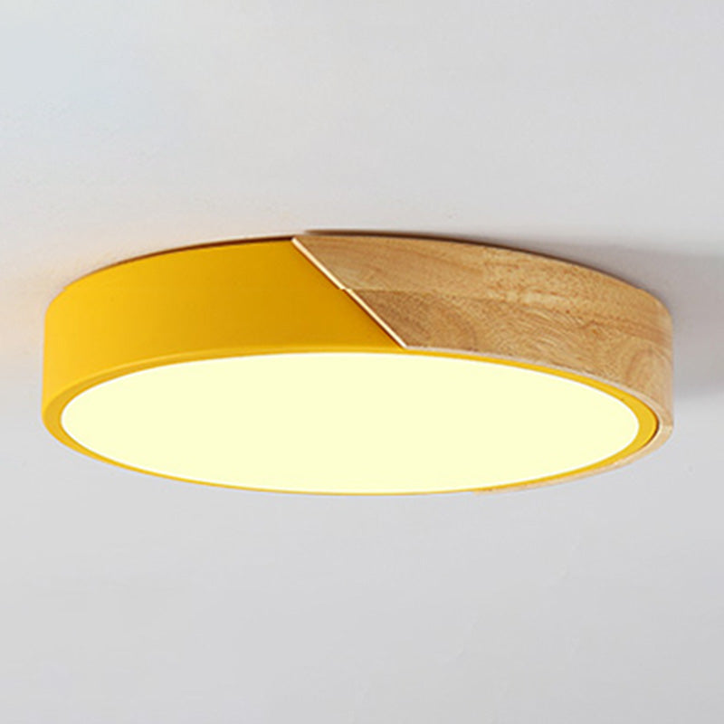 Modern Macaroon Round Shape Ceiling Lamp Iron LED Ceiling Light for Bedroom