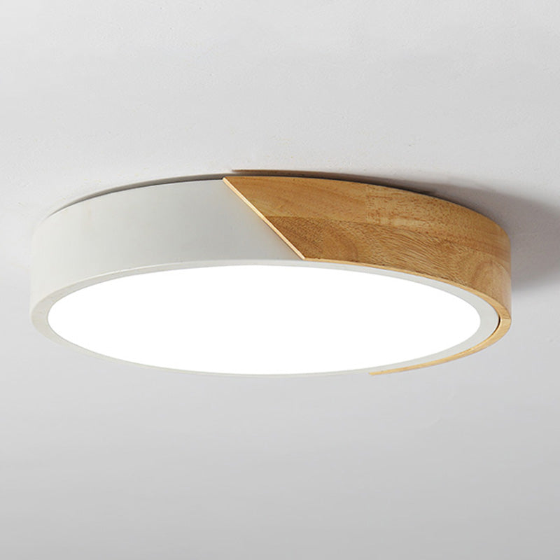 Plafonnier LED de forme ronde macaron moderne, plafonnier en fer pour chambre à coucher