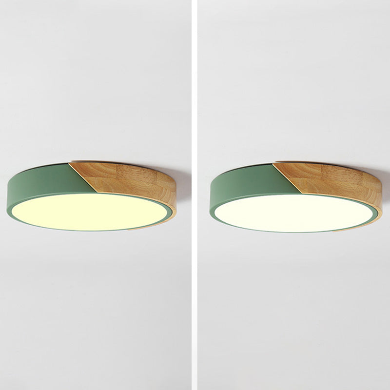 Modern Macaroon Round Shape Ceiling Lamp Iron LED Ceiling Light for Bedroom