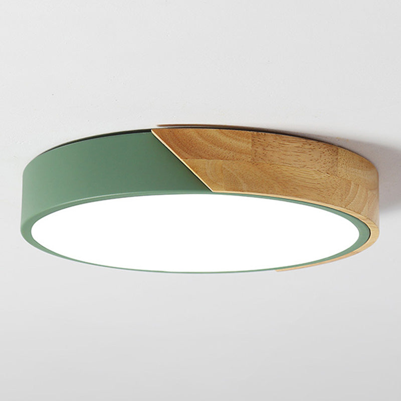 Modern Macaroon Round Shape Ceiling Lamp Iron LED Ceiling Light for Bedroom