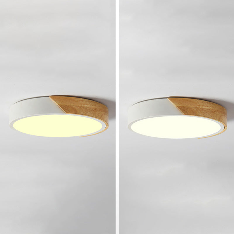 Plafonnier LED de forme ronde macaron moderne, plafonnier en fer pour chambre à coucher