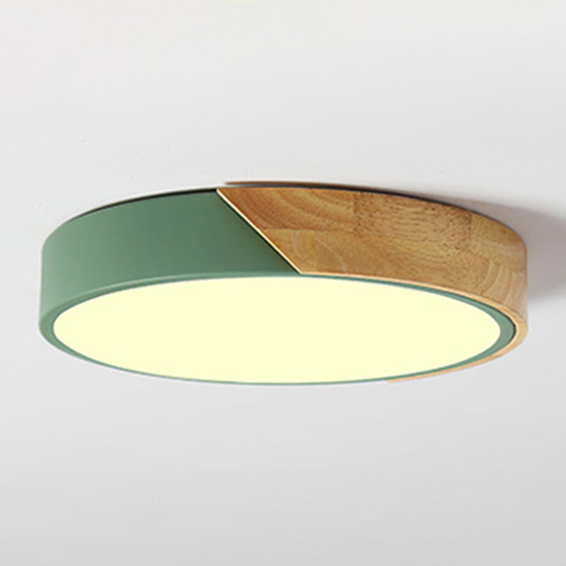 Modern Macaroon Round Shape Ceiling Lamp Iron LED Ceiling Light for Bedroom