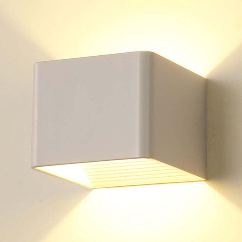 Metal Square Wall Sconces Contemporary Style 2 Lights Wall Washer Sconce