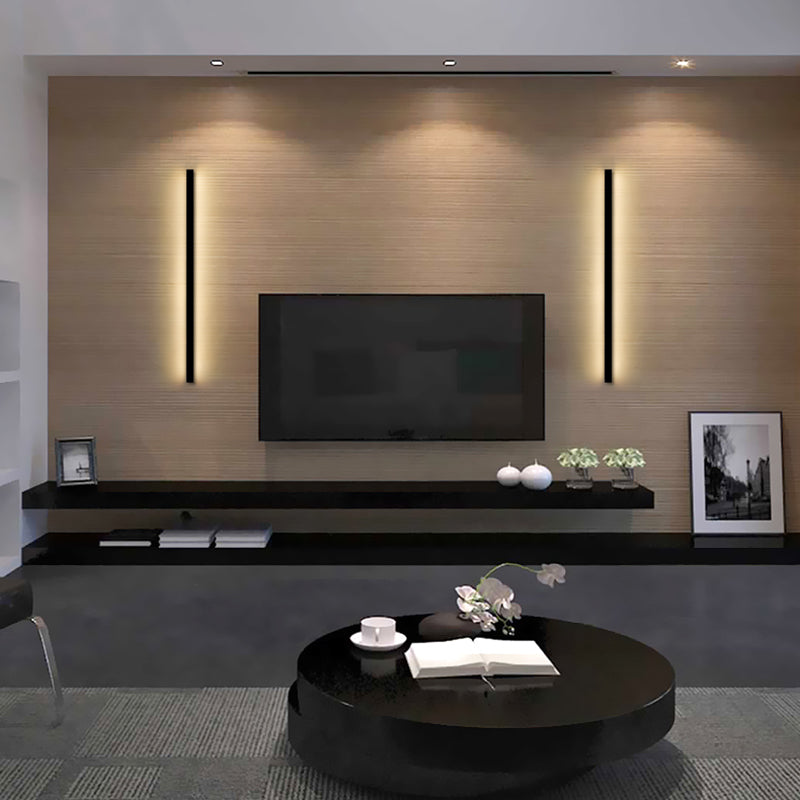 Ein leicht linear linearer Metallwand Licht moderne Wandmontageleuchte in Schwarz