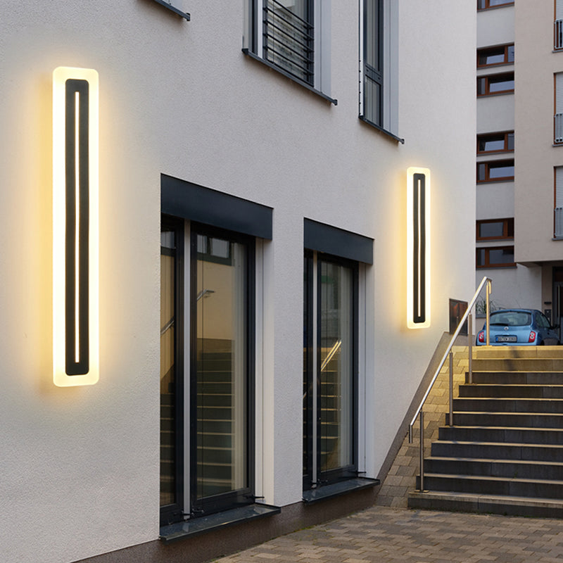 Lineare Metallwandlicht moderner Stil 1 Lichtwandmontierte Beleuchtung in Schwarz