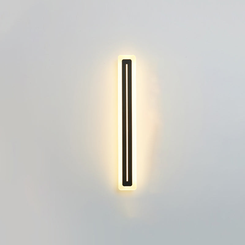 Lineare Metallwandlicht moderner Stil 1 Lichtwandmontierte Beleuchtung in Schwarz