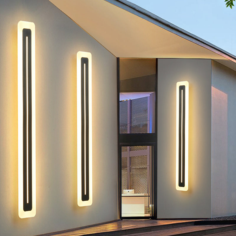 Lineare Metallwandlicht moderner Stil 1 Lichtwandmontierte Beleuchtung in Schwarz